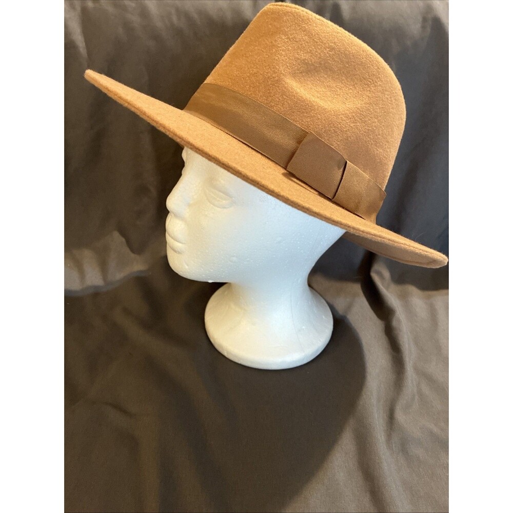 Anthropologie Brown Wide Brim Felt San Diego Hat Co. Bow Fedora Youth 8-12 Boho